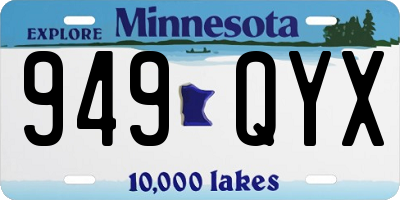 MN license plate 949QYX