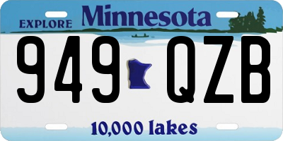 MN license plate 949QZB