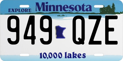 MN license plate 949QZE