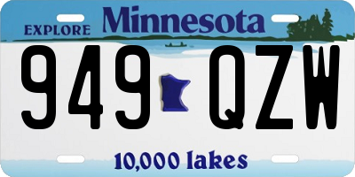 MN license plate 949QZW