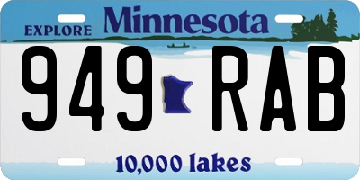 MN license plate 949RAB