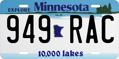 MN license plate 949RAC