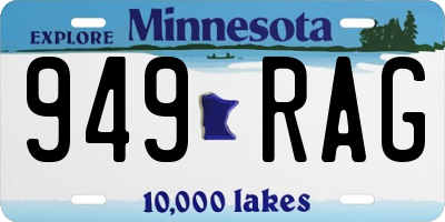 MN license plate 949RAG