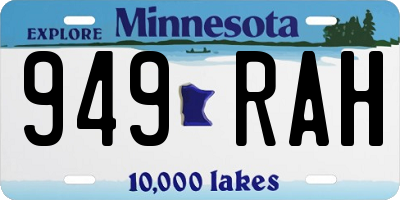 MN license plate 949RAH
