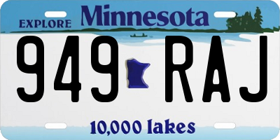 MN license plate 949RAJ