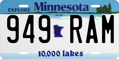 MN license plate 949RAM