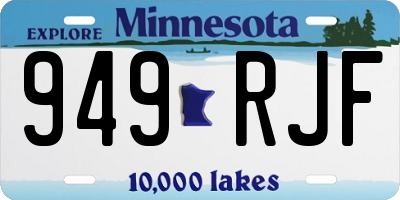 MN license plate 949RJF