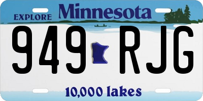 MN license plate 949RJG