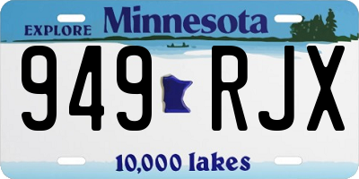 MN license plate 949RJX
