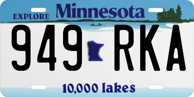 MN license plate 949RKA