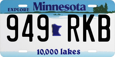 MN license plate 949RKB