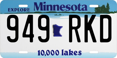 MN license plate 949RKD