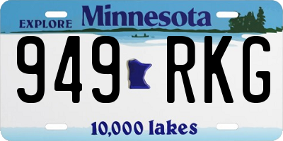 MN license plate 949RKG