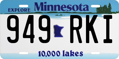 MN license plate 949RKI