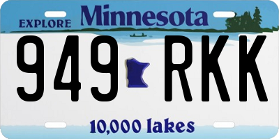 MN license plate 949RKK
