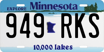 MN license plate 949RKS