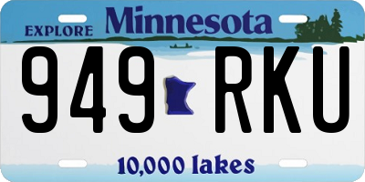 MN license plate 949RKU