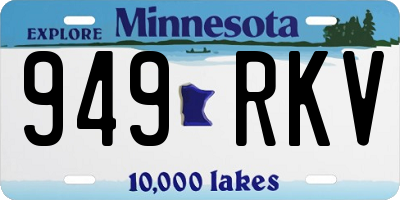 MN license plate 949RKV