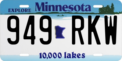 MN license plate 949RKW