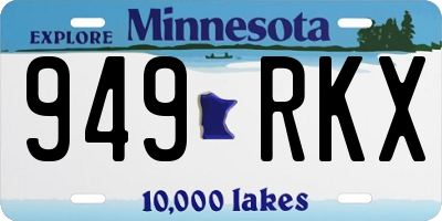 MN license plate 949RKX