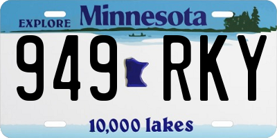 MN license plate 949RKY