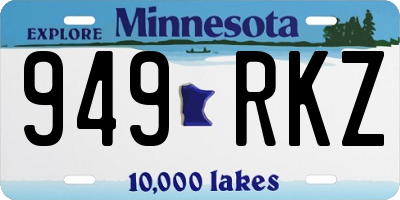 MN license plate 949RKZ