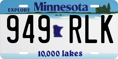 MN license plate 949RLK