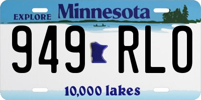 MN license plate 949RLO
