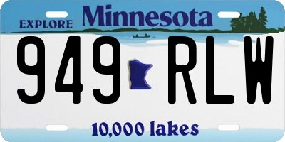 MN license plate 949RLW