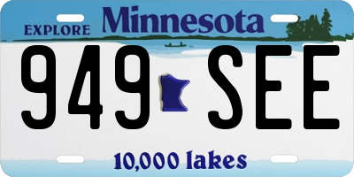 MN license plate 949SEE