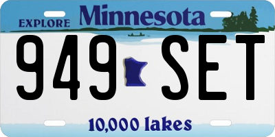 MN license plate 949SET
