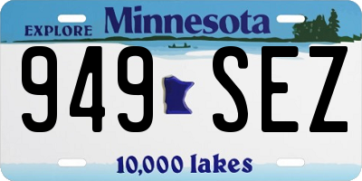 MN license plate 949SEZ