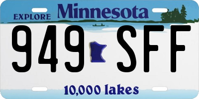 MN license plate 949SFF