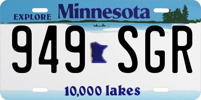 MN license plate 949SGR
