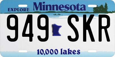 MN license plate 949SKR