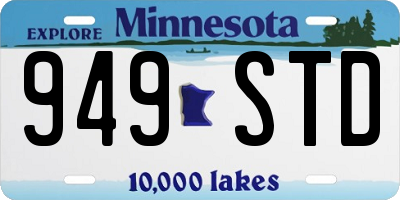 MN license plate 949STD