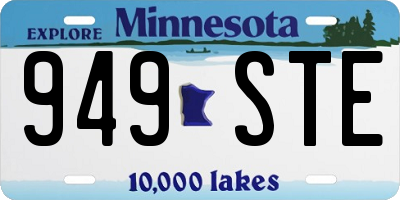 MN license plate 949STE
