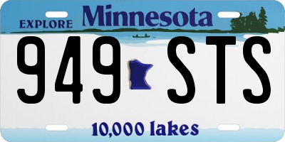 MN license plate 949STS