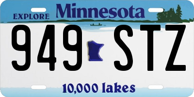 MN license plate 949STZ
