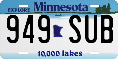 MN license plate 949SUB