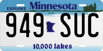 MN license plate 949SUC