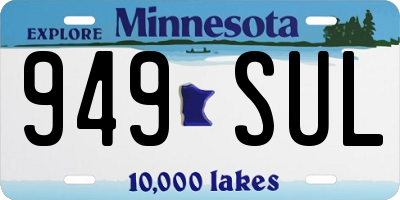 MN license plate 949SUL