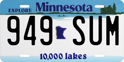MN license plate 949SUM