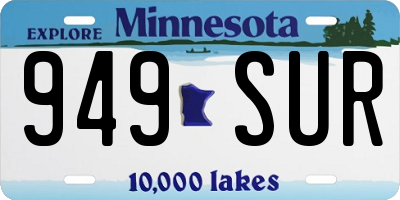 MN license plate 949SUR