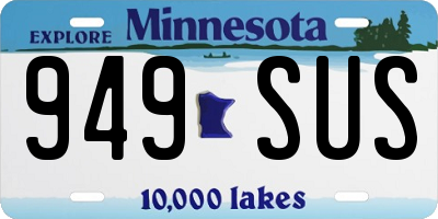MN license plate 949SUS