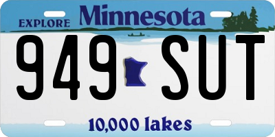 MN license plate 949SUT