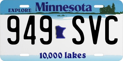 MN license plate 949SVC