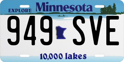 MN license plate 949SVE