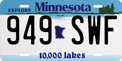 MN license plate 949SWF