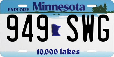 MN license plate 949SWG